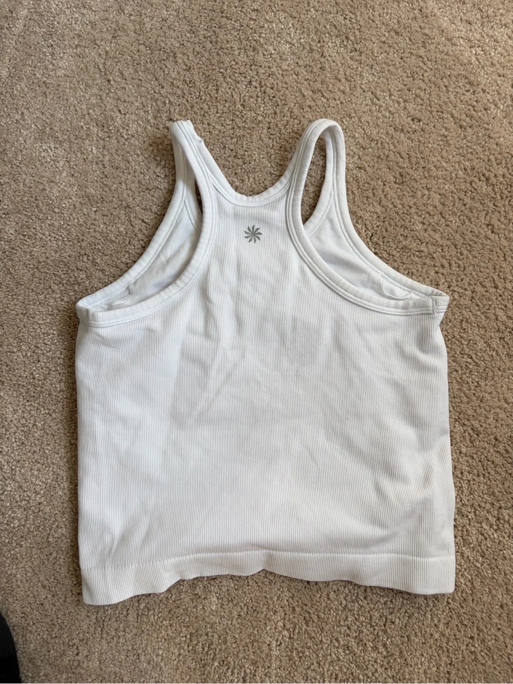 Athleta White Ribbed Racerback Tank Top - Kids